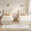 Ensemble de 2 lits de rangement avec base de lit tapissier simple en velours avec tête de lit réglable et tiroirs de rangement pour petite chambre