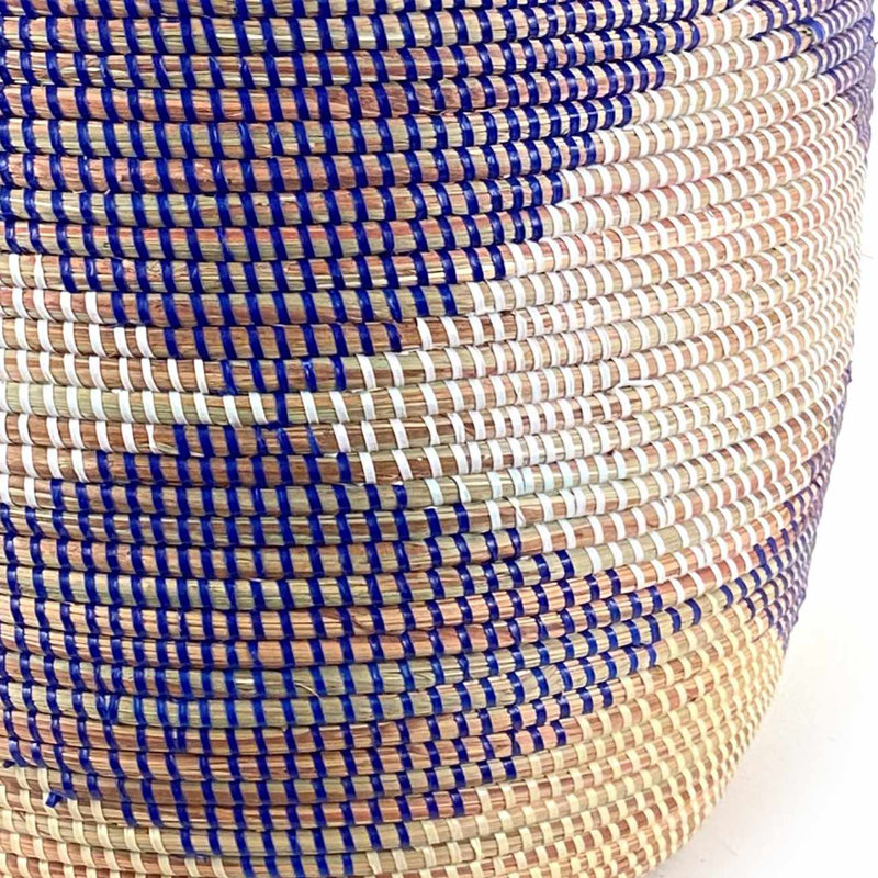 Panier à linge en laine de mer tissée à la main avec poignées
