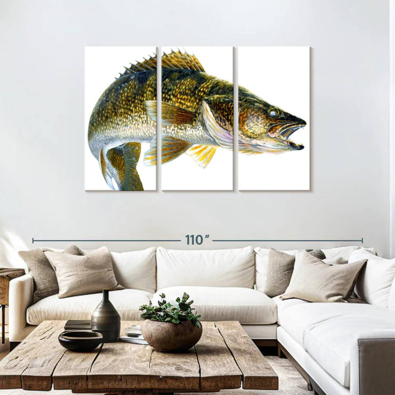 Brampt Break Line Walleye, 48" H x 74" W