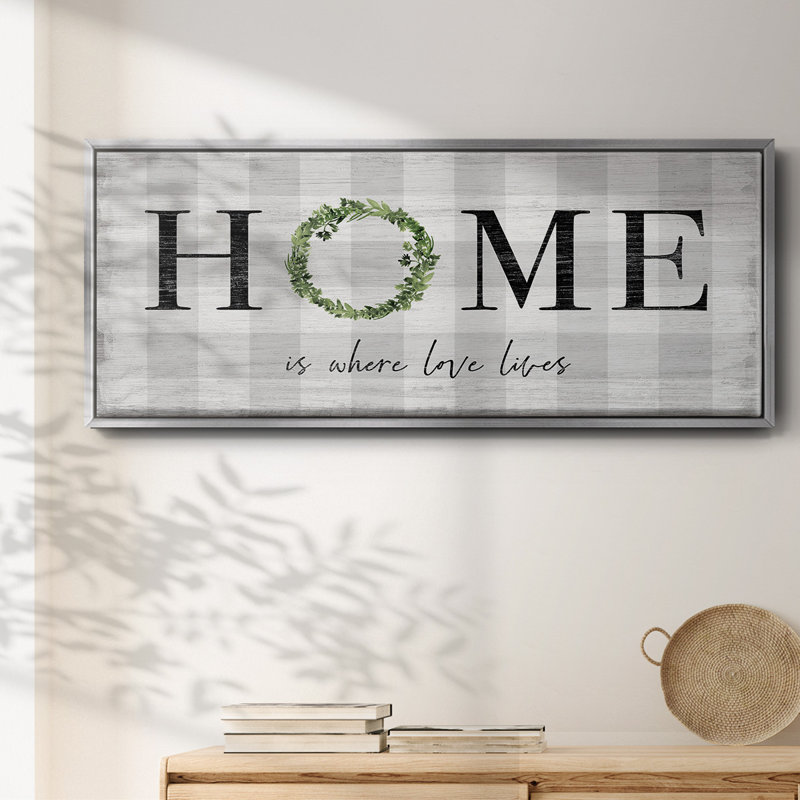 Where Love Lives- Framed Canvas, 12" H x 30" W