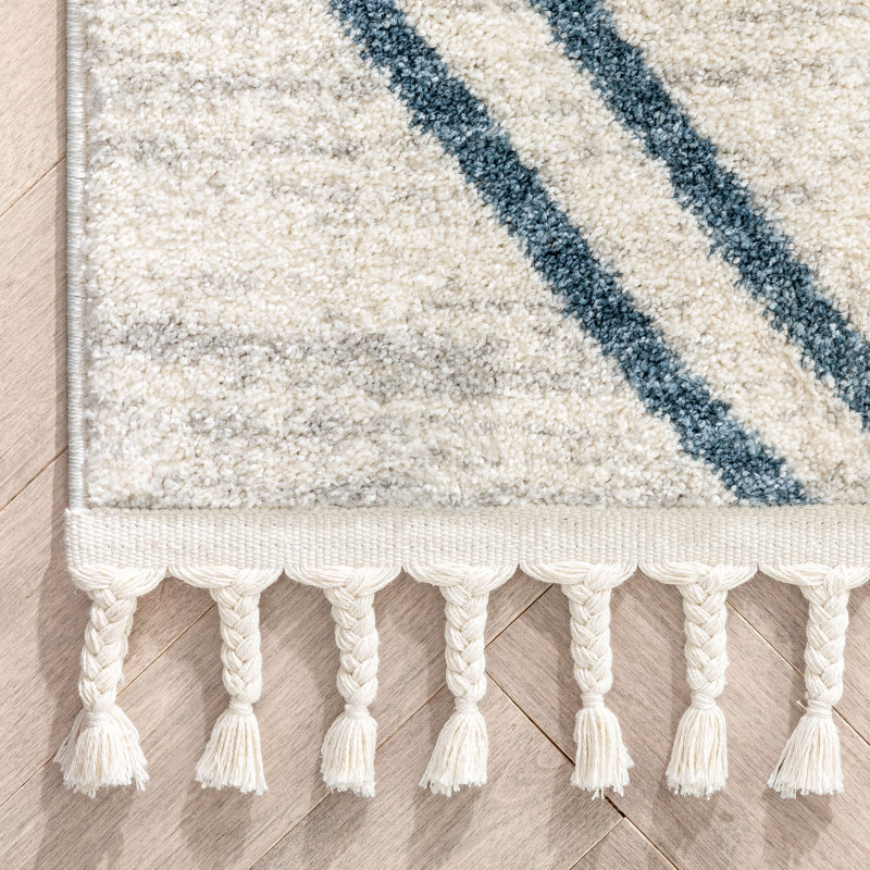 Kennedy Blue/Ivory Children's Rug, Rectangle 120cm x 160cm