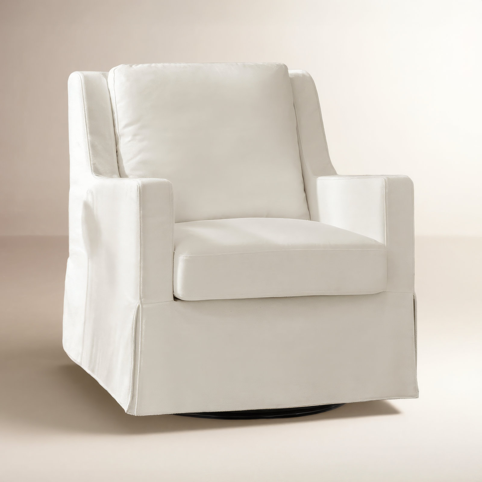 Lillie Swivel Rocking Armchair, Ivory