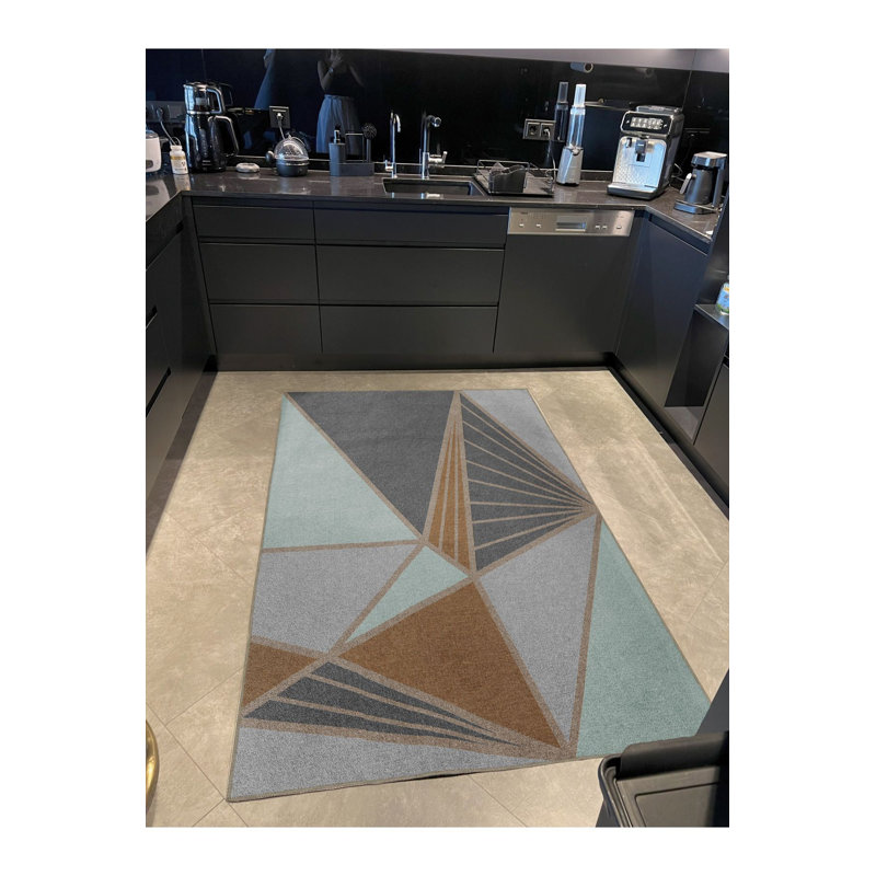 Sydney Multicolor Mixed Geometric Triangle Shape Pattern Creative Modern Decorative Washable Rug