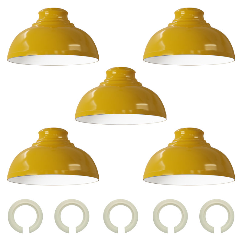 Trabelsi 17cm H Metal Dome Lamp Shade, Yellow