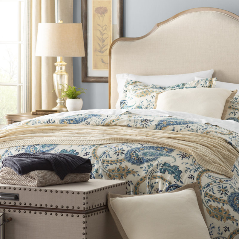 Upholstered Metal Standard Bed, Queen