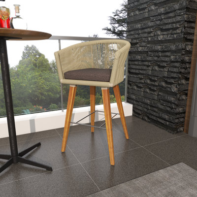 Tabouret de bar d'extérieur avec coussin Capps