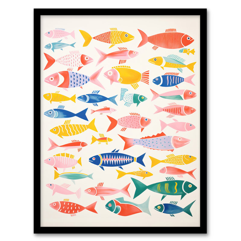 Multicoloured Fish - Single Picture Frame Print