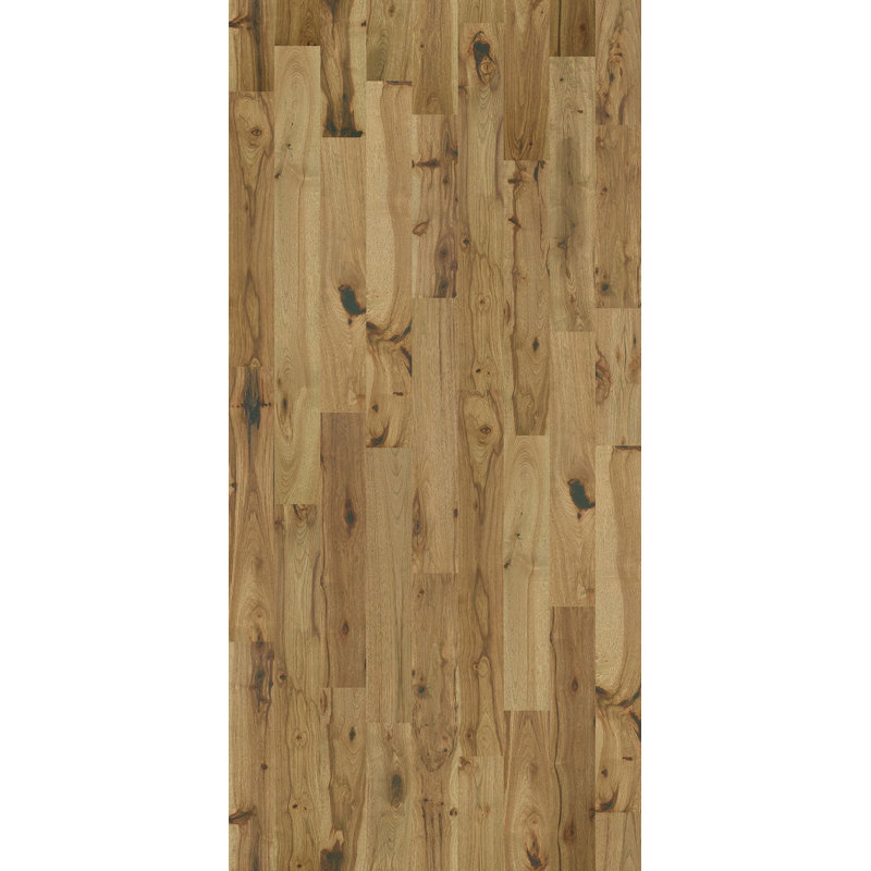 Parquet en bois d'ingénierie brossé Chevalry Hickory l 7 po x T 11,3 mm x longueurs variables, Brun clair