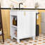 Meuble-lavabo rétro avec lavabo et structure en bois robuste, rangement spacieux-1144134810