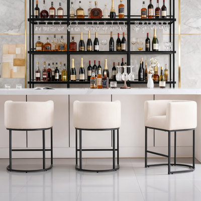 Tabouret de bar 27 po à hauteur de comptoir, tabouret de comptoir rembourré avec structure en métal