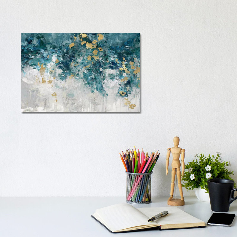 Charmed Teal by Nikki Robbins - Wrapped Canvas Painting, 20.32 cm H x 30.48 cm W