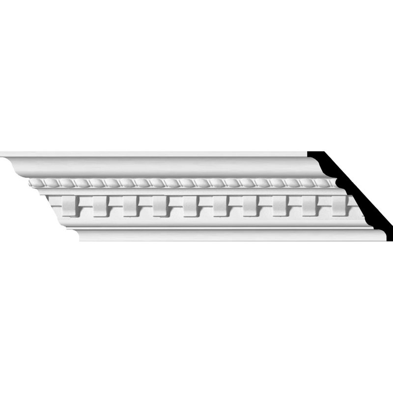 White Polyurethane Bulwark Dentil and Rope Crown Moulding