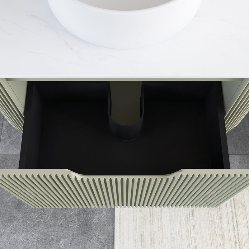 Meuble-lavabo mural 30 po avec lavabo, Beige