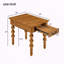 Table de bout vintage étroite en bois massif avec tiroir-1001675794