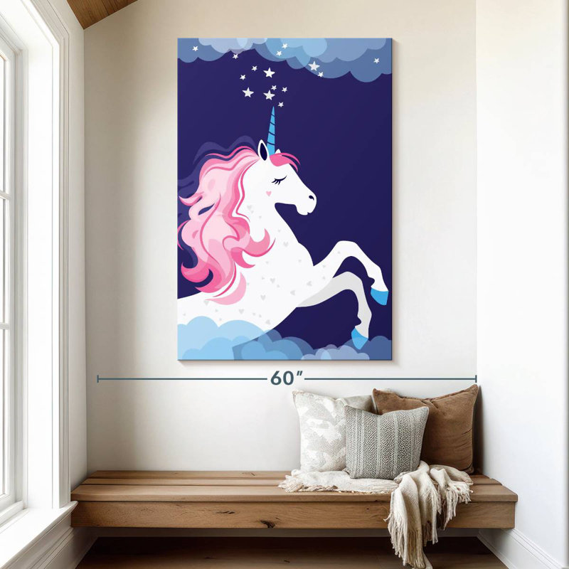 Ashelle, licorne dans l'espace, H 51 po x l 34 po