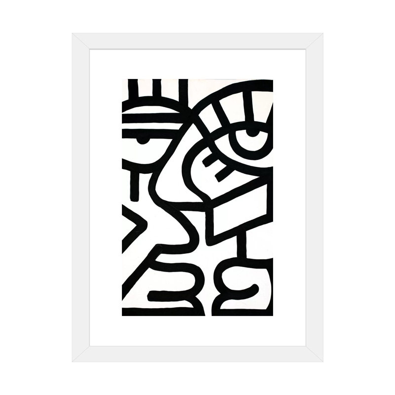 «Talking» par Billy, reproduction d'artiste, H 24 po x l 16 po x P 1 po, Papier encadré blanc