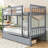 Rubber Wood Bunk Bed With Two Drawers-1326216427-1326216428