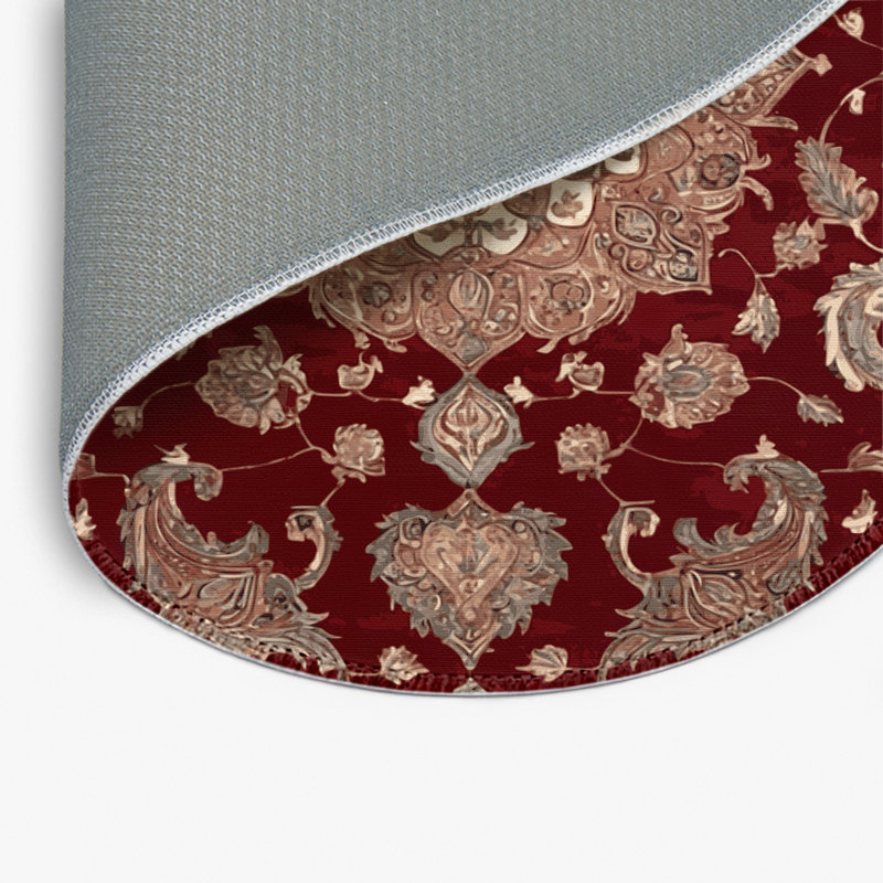 Tapis d'intérieur et d'extérieur brun Persian, Rond 5 pi
