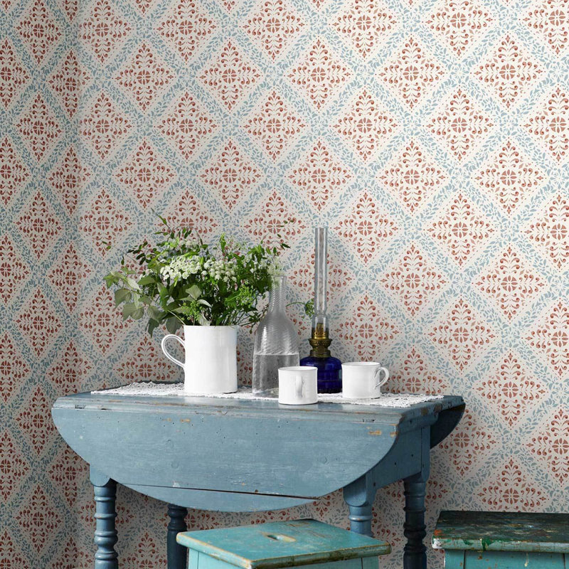 Boråstapeter Nyborg Wallpaper, Blue/Red
