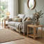Ensemble de 2 tables d'appoint modernes avec tablette de rangement ouverte, tables d'appoint carrées à pattes cannelées pour salon et chambre, fini bois-758928737