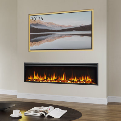 CASTELLO FLAMME Stainless Steel Electric Fireplace Insert