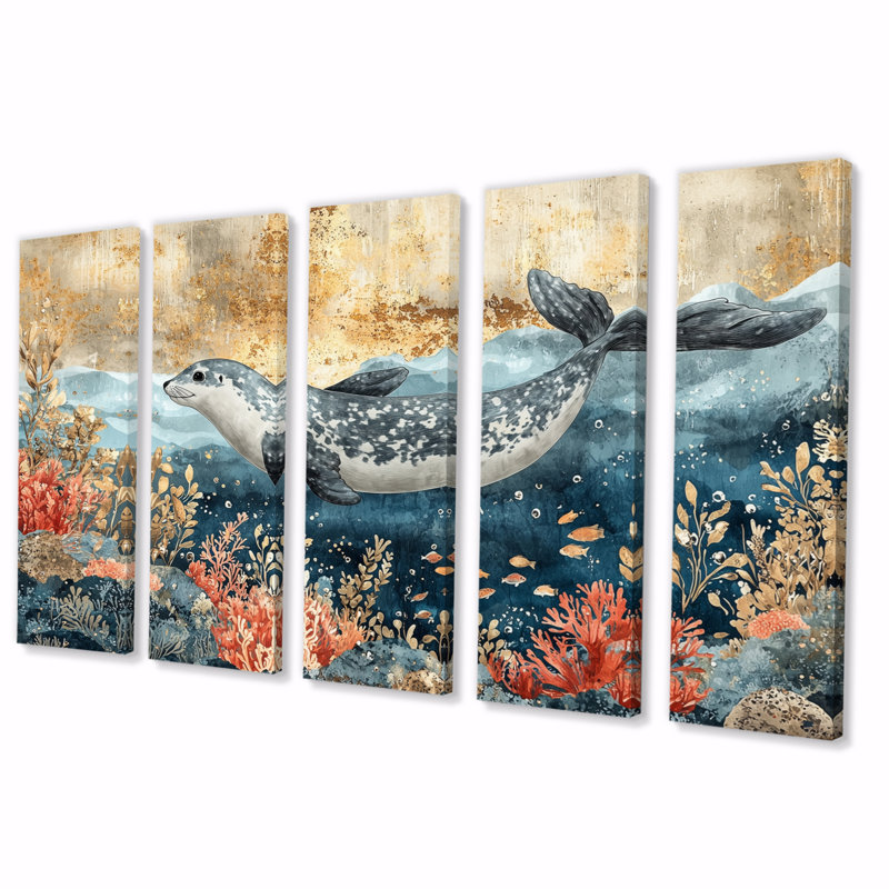 Aweis - - Seal Wall Decor - - Art mural moderne, H 32 po x l 80 po