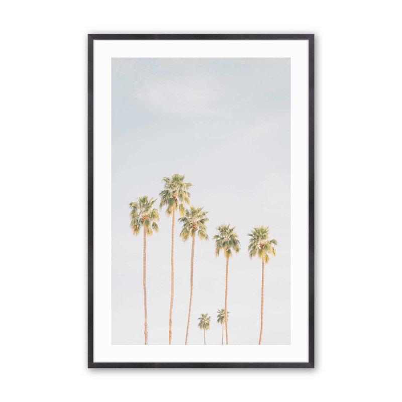 Palm Tree Symphony, impression roulée, sans cadre, Cadre en zinc patiné, H 17,25 po x l 13,25 po x P 1,25 po