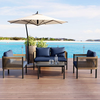 Courtyardia 5-Piece Modular Outdoor Conversation Set With Weather-Resistant PE Wicker And Sturdy Frame