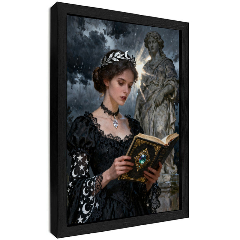 «Black Gothic Lady», art mural noir, impression de cadre fantaisiste foncé, H 11 po x l 9 po