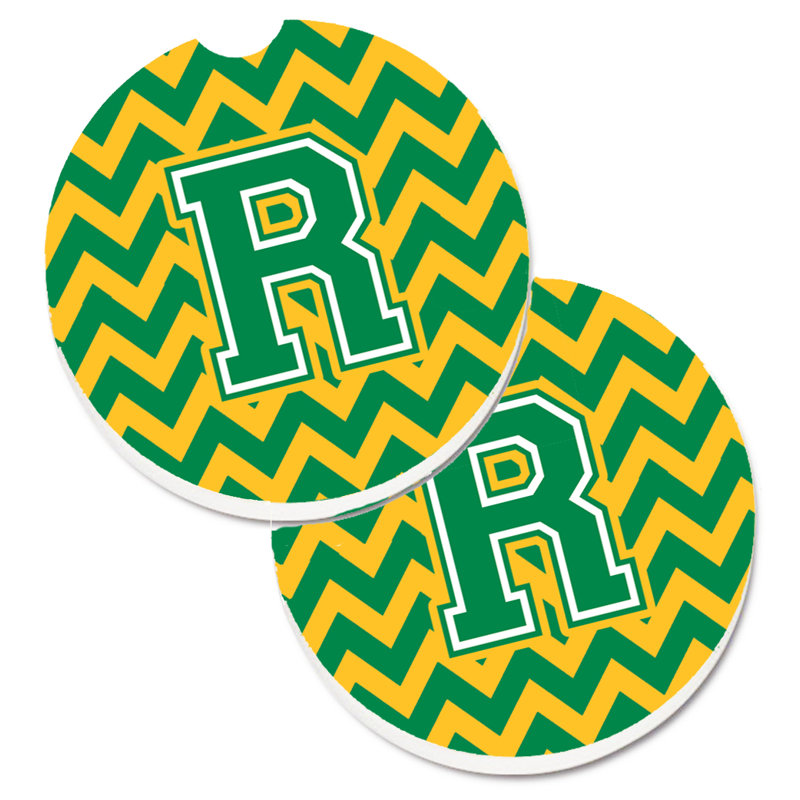 Sous-verre pour voiture, R, Vert/doré