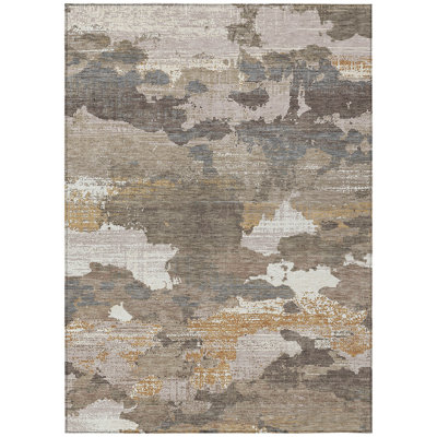 Machine Washable Indoor/Outdoor Chantille ACN2434 Abstract Rug