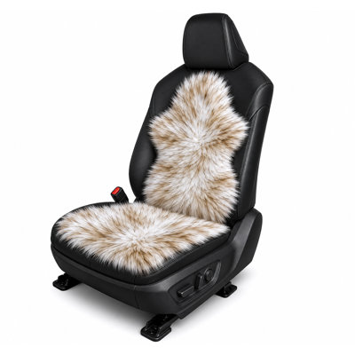 Premium Genuine Long Wool Sheepskin Univeral Fit Front Car Seat Cover (1) Pc