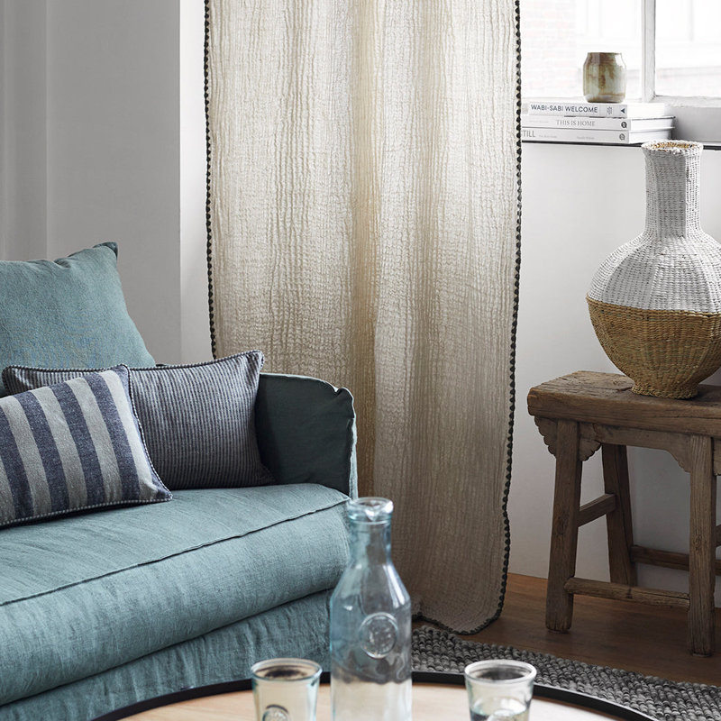 Cotton Blend Curtain Single Panel, 140 x 280cm, Natural