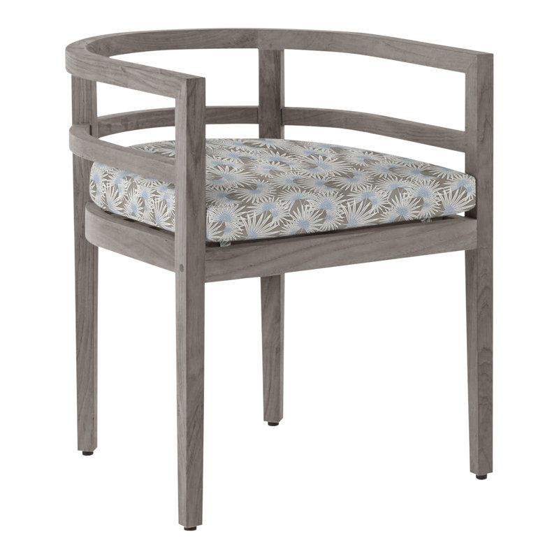 Chaise avec accoudoirs d'extérieur en teck Santa Barbara, Pas de soudure, Perigold ‑ vapeur Etta, Teck huître