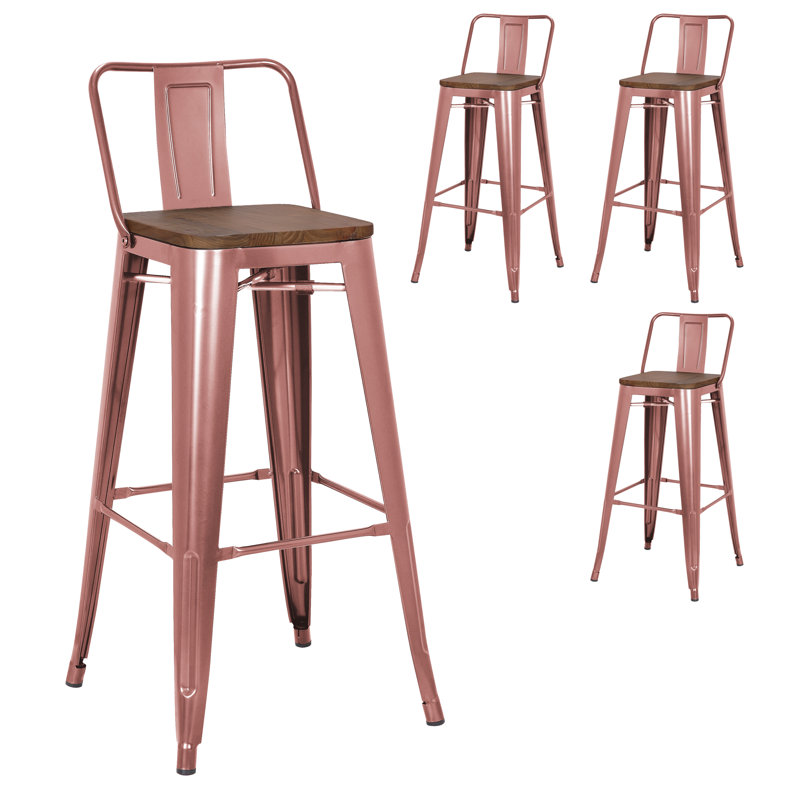 Julianne Counter Stool with Metal Frame, Copper