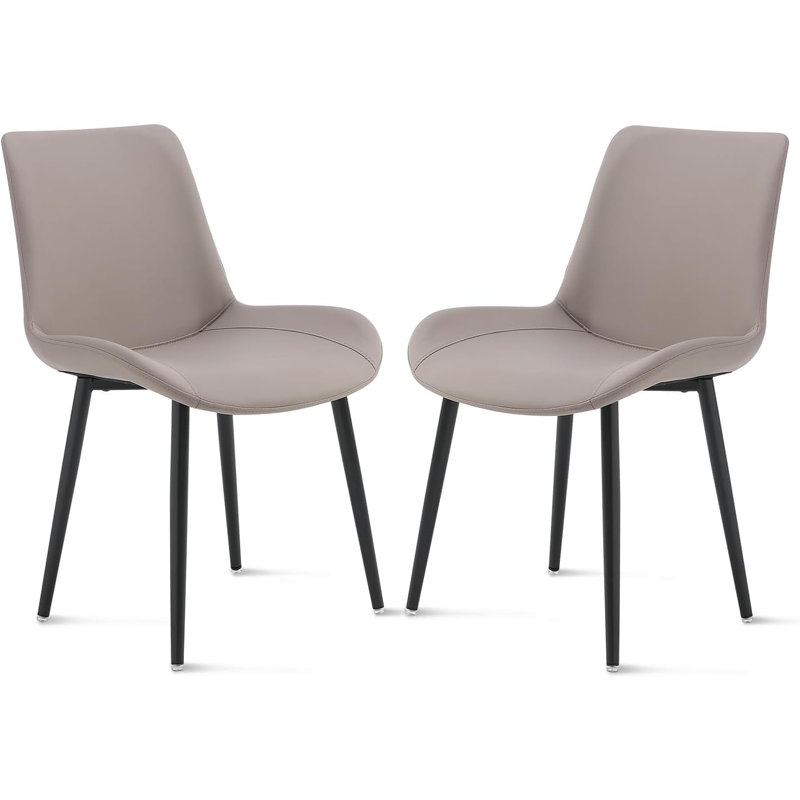 Upholstered Dining Chairs Mid Century Modern Leather Dining Room Chairs, Beaver, 2