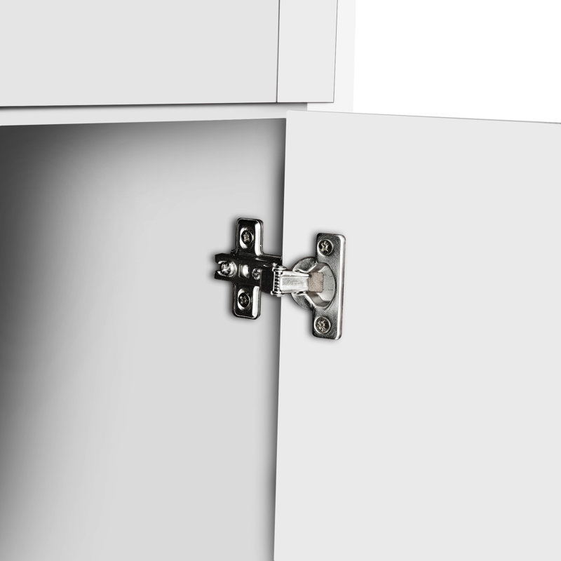 Grande armoire de rangement avec 8 portes et 4 tablettes, Blanc