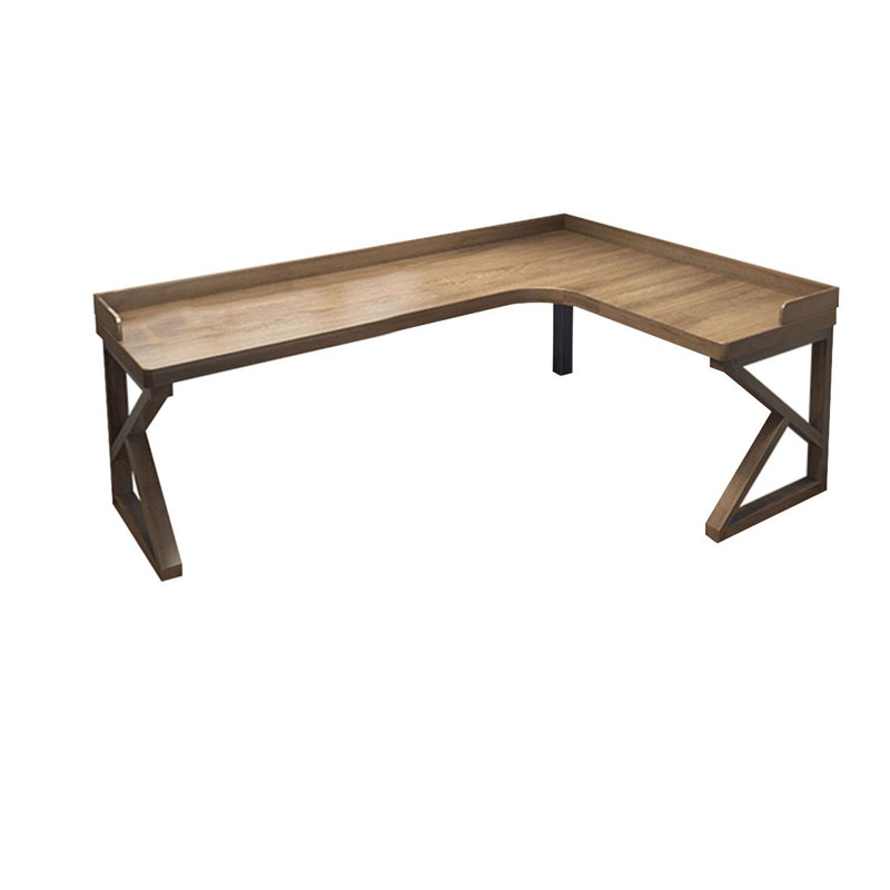 Bureau rectangulaire en bois massif noyer clair, H 29,53 po x l 70,87 po x P 55,12 po, Retour à droite