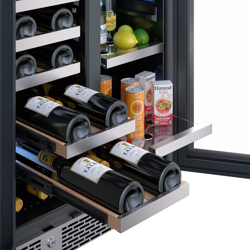 Stainless Steel Dual Zone 21-Bottle 64-Can Beverage Center