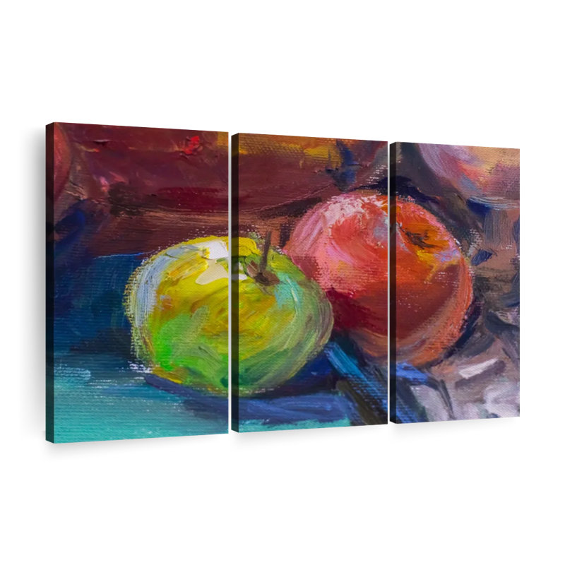 «Apples Still Life», 3 pièces, H 20 po x l 33 po