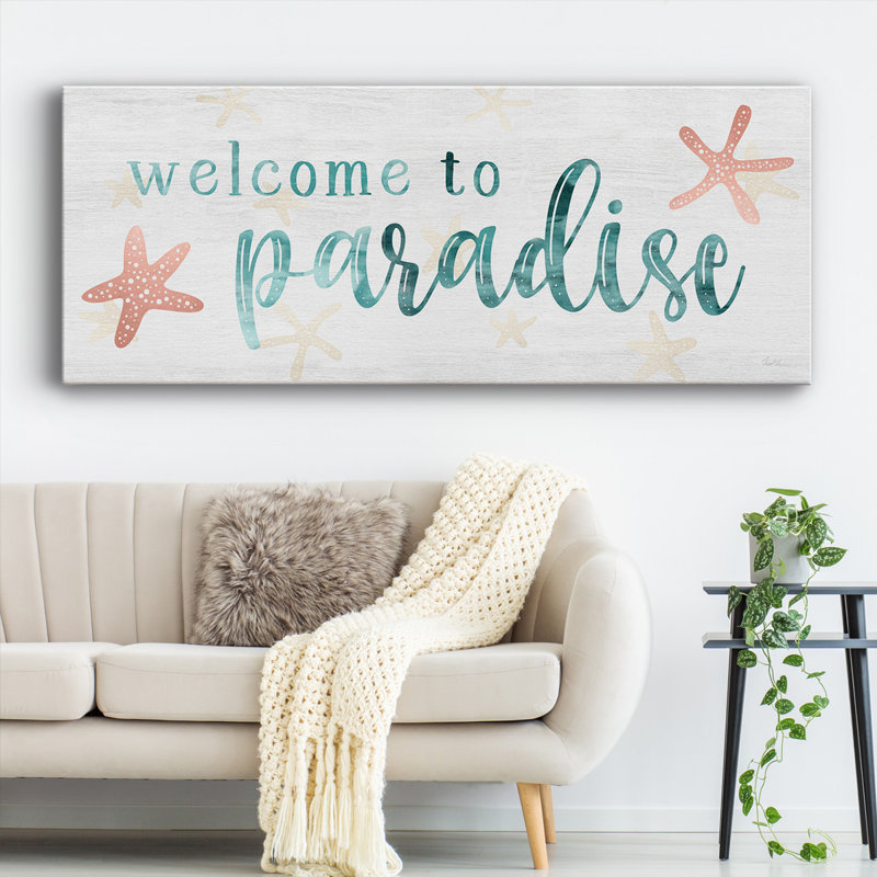 " Welcome To Paradise ", 8" H x 20" W x 1.5" D