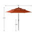Ensemble de salle à manger pour 4 personnes 37 "avec coussins et parasol Leonard Square