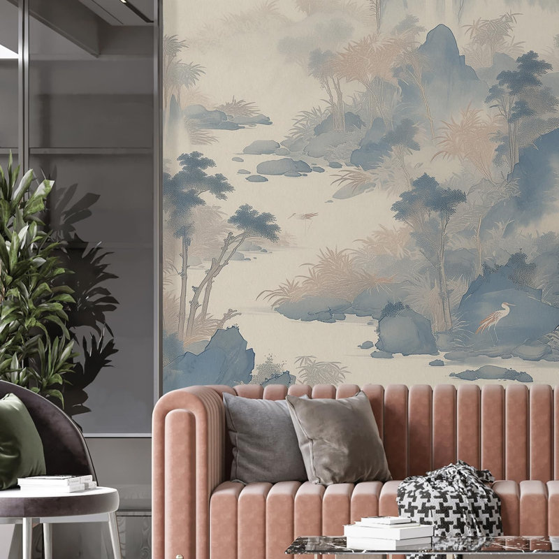Abstract Floral Peel & Stick Border, 48" L x 48" W