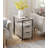 Side Table with Charging Station, Narrow End Table with 2 Drawers, Slim Nightstand and Bedside Table with Storage, for Small Spaces, Greige + Black