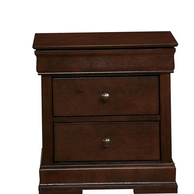Louis Philippe Style 1pc Nightstand of Drawers Brown Cherry Finish Okume Veneer Bedroom Furniture