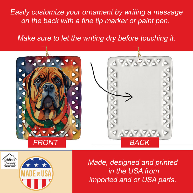 Ornement de Noël en porcelaine Bullmastiff, Bullmastiff 3399