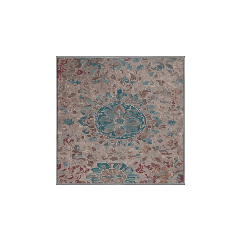 Tapis gris soyeux et moelleux, Carré 5 pi