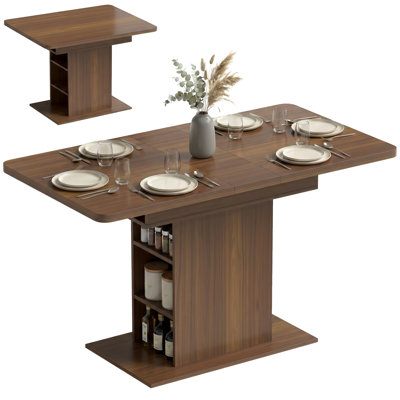 HOMCOM Extendable Dining Table for 4-6 People 110-130cm