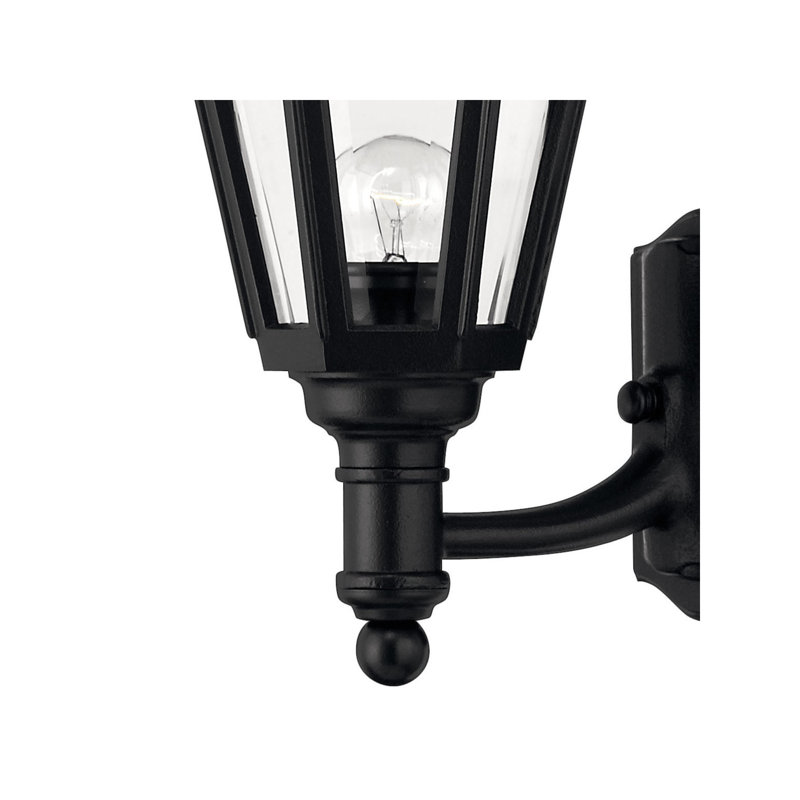 Black Beveled Glass Outdoor Wall Lantern