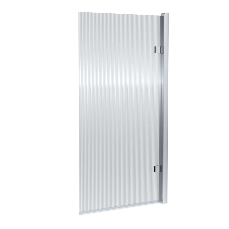 nuie 800mm Chrome Fluted Hinged Bath Screen